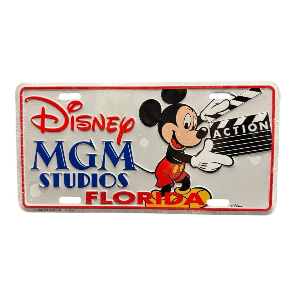 Disney Mickey MGM studios Florida Metal License‎ Plate Sealed